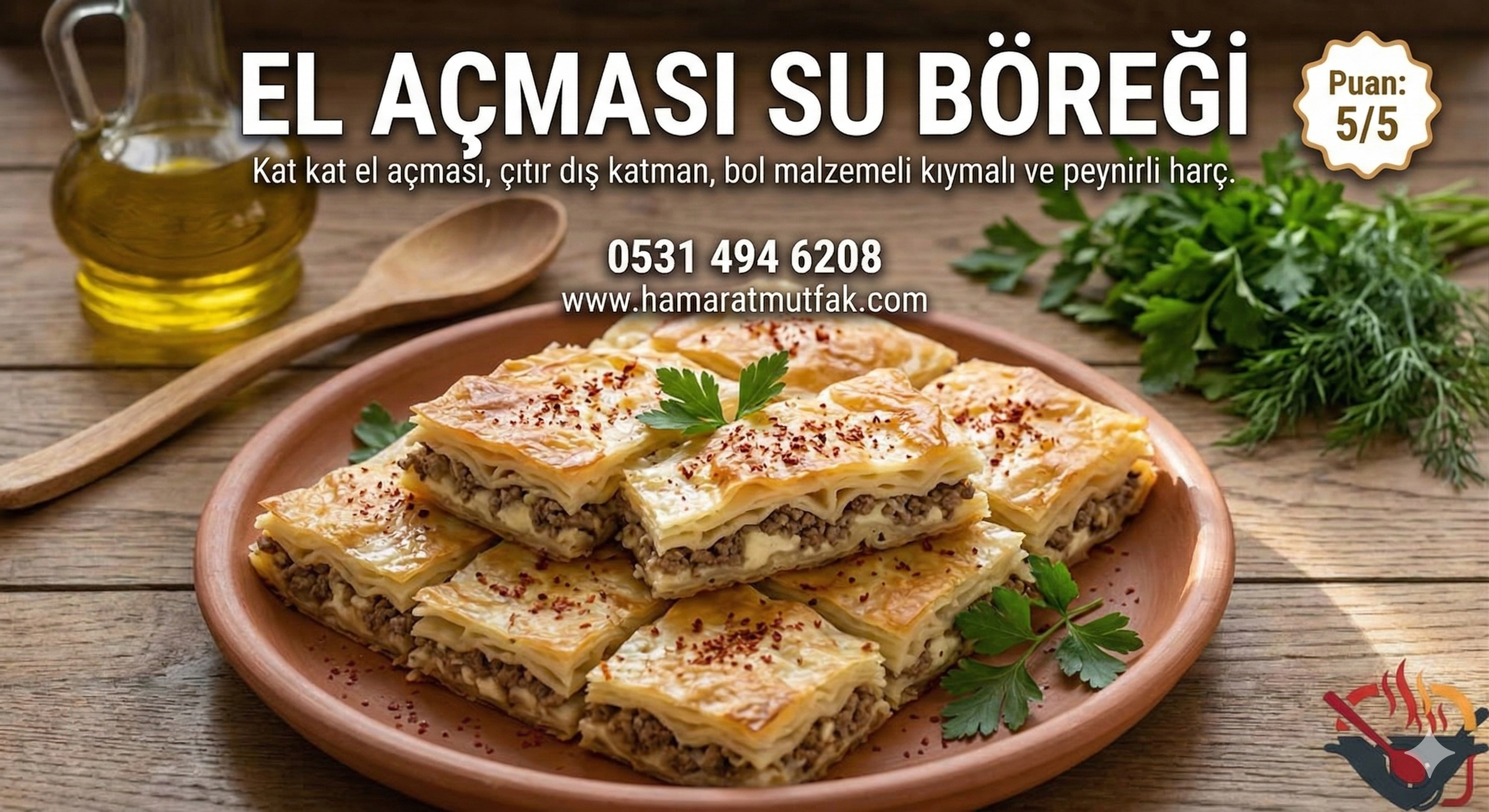 El Açması Su Böreği Katmanları
