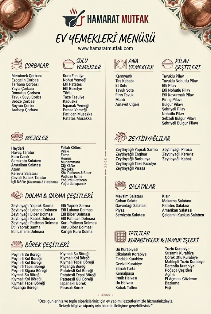 Hamarat Mutfak Menü